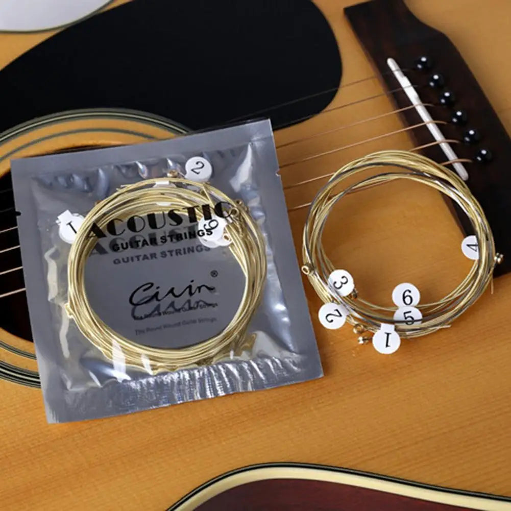 6pcs/Set Universal Acoustic Guitar String Brass - Your Guitar Buddy