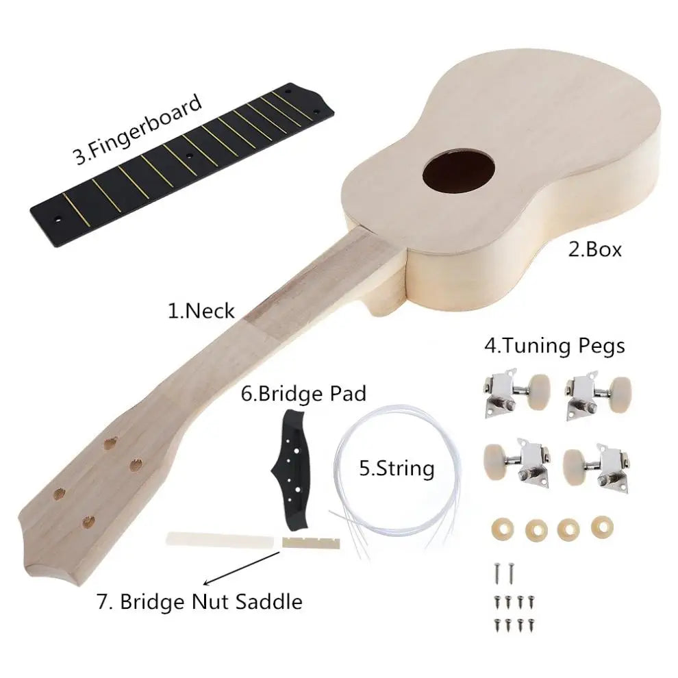 21 Inch Ukulele DIY Kit Hawaii Guitar Assembly for Beginners - Your Guitar Buddy