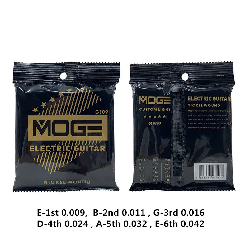 MOGE Hexagonal Carbon Steel Electric Guitar Strings Nickel Alloy Super Light - Your Guitar Buddy
