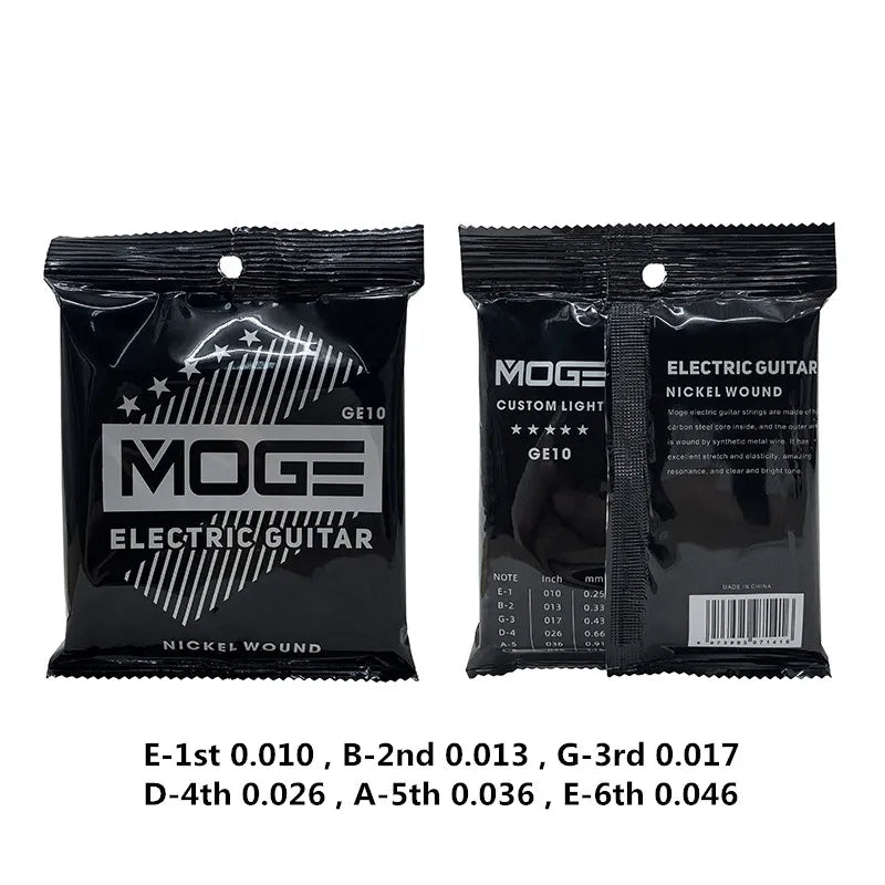 MOGE Hexagonal Carbon Steel Electric Guitar Strings Nickel Alloy Super Light - Your Guitar Buddy